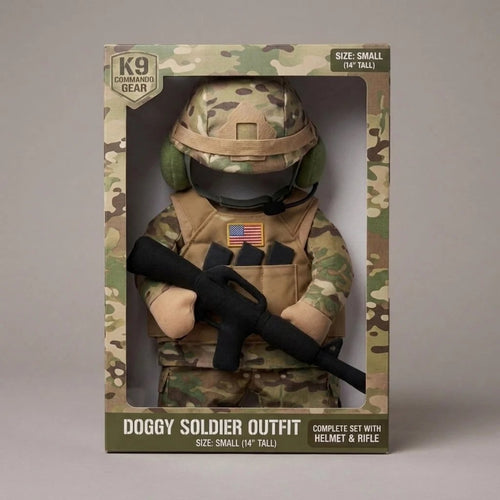 🔥Funny Tactical Soldier Pet Costume – Front-Facing Military Uniform for Dogs & Cats