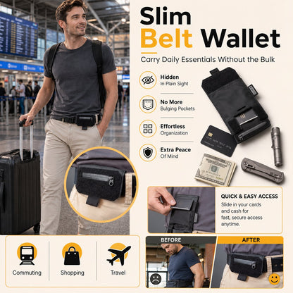 💼✨Slim Belt Wallet — Ultra-Slim Hidden Carry System for Everyday Essentials🛫