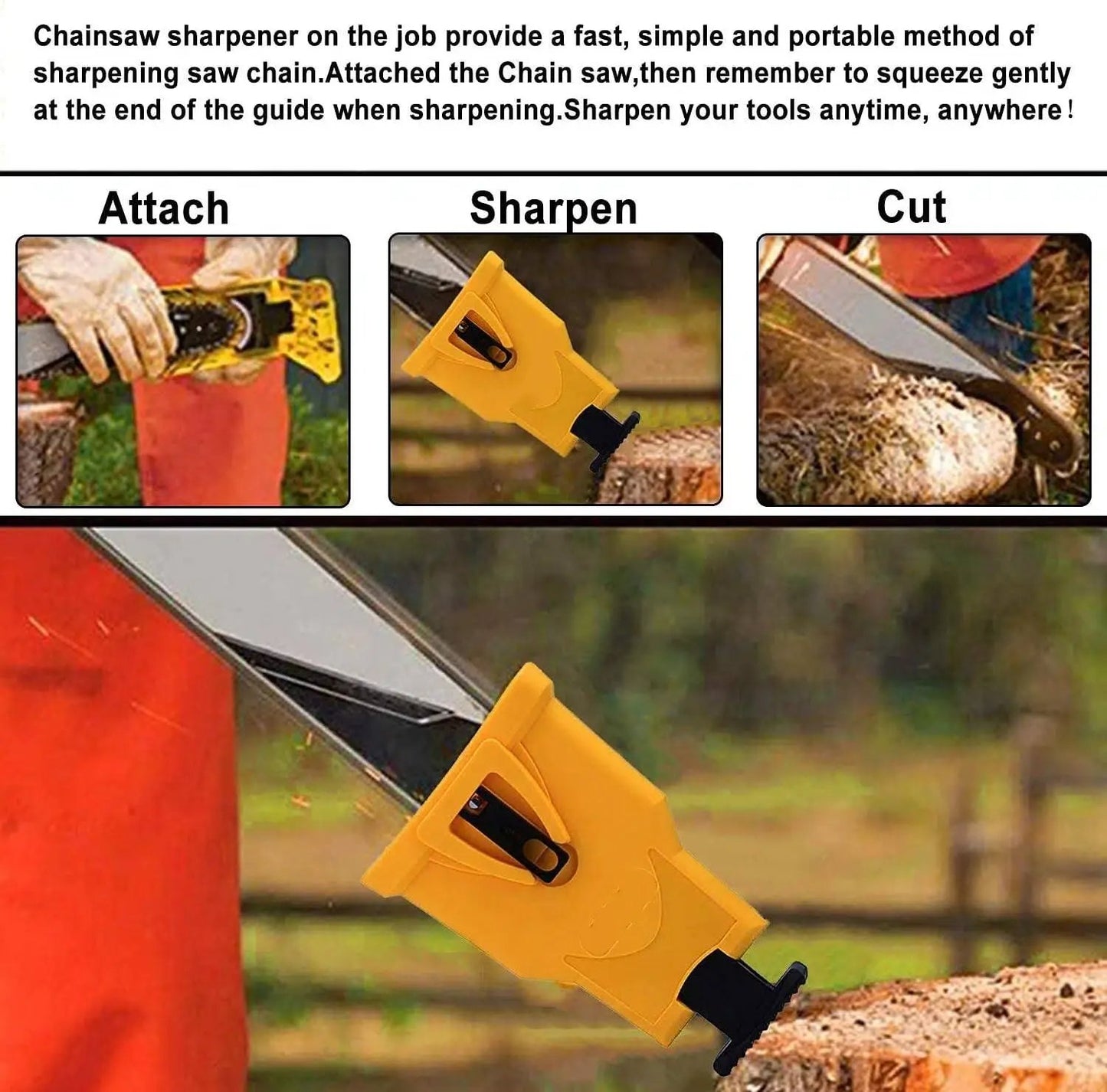 Universal Chainsaw Chain Sharpener Tool - Precision Sharpening for All 14"-20" Chainsaws 🪚
