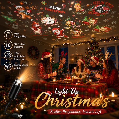 HD Christmas Projector – 6/10 Festive Scenes