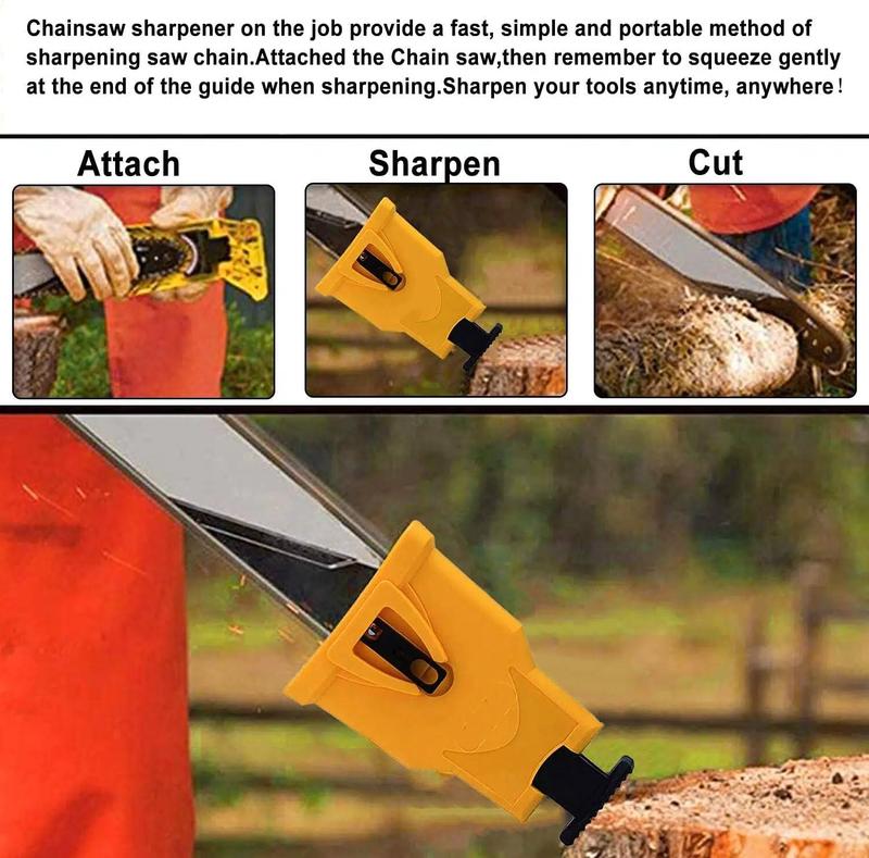 Portable Chainsaw Sharpener - Bar-Mount Rapid Chain Sharpening Tool for 14/16/18/20 Inch 2-Hole Chainsaw Bars