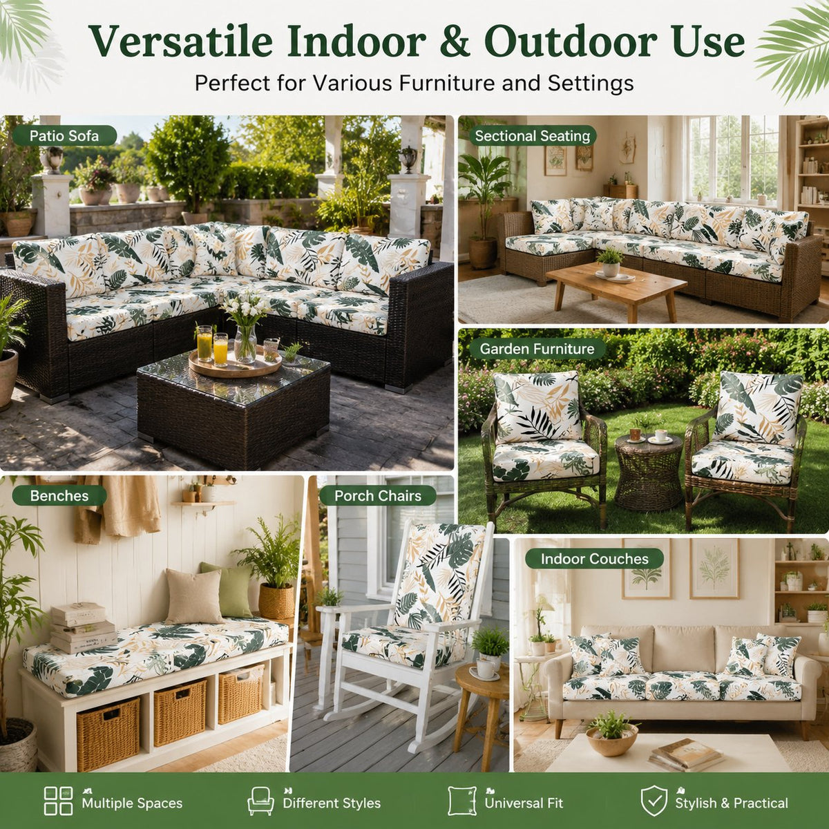 🛋️ Waterproof Outdoor Patio Sofa Cushion Covers 🔥