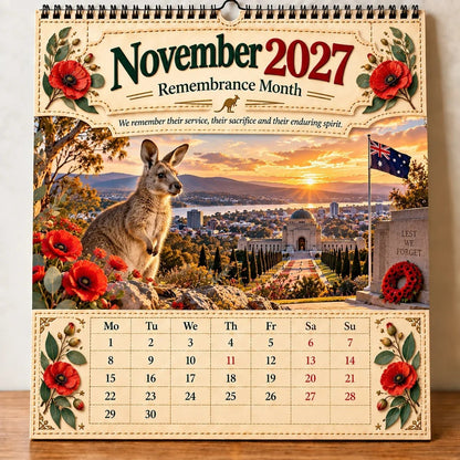 🔥🦘- 2027 Australia 125th Anniversary Wall Calendar 🐨