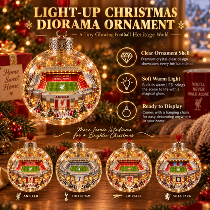 ⚽🎄 Christmas Sale: 50% OFF – Light-Up Football Stadium Ornament | 20 Styles