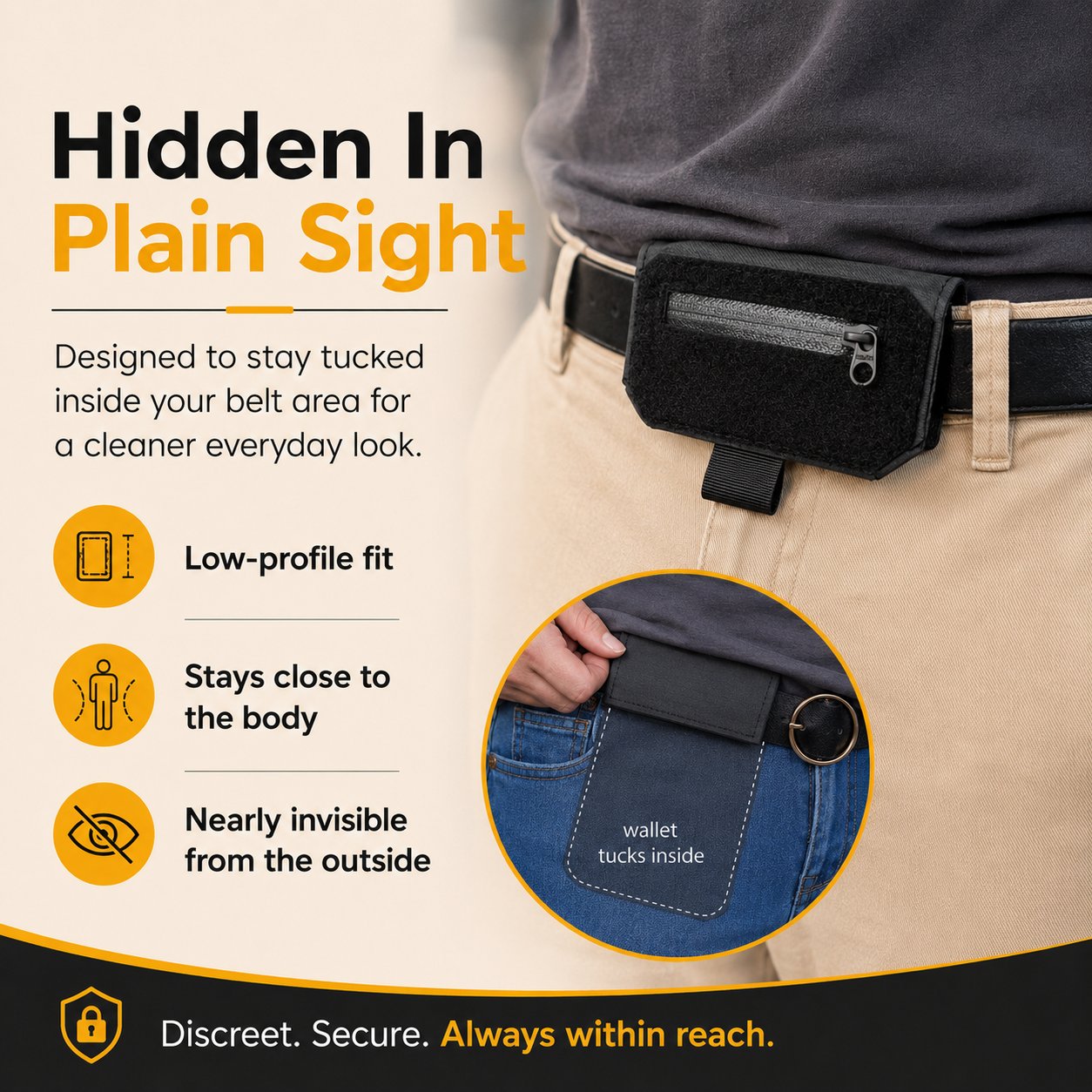 💼✨Slim Belt Wallet — Ultra-Slim Hidden Carry System for Everyday Essentials🛫