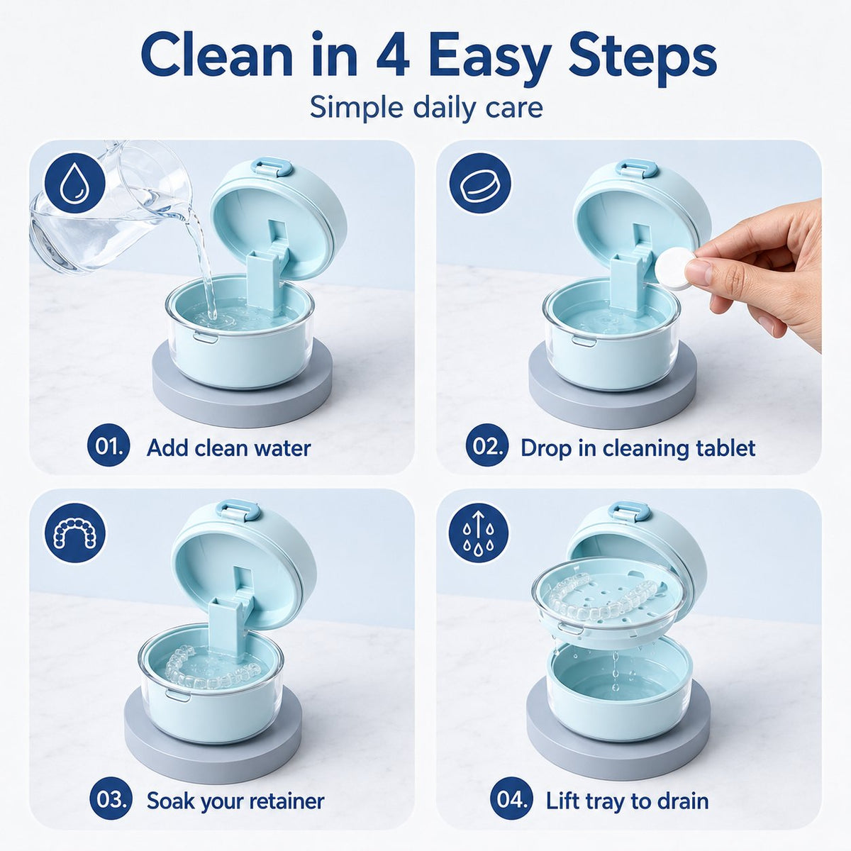 🦷✨3-in-1 Retainer Cleaning & Storage Case
