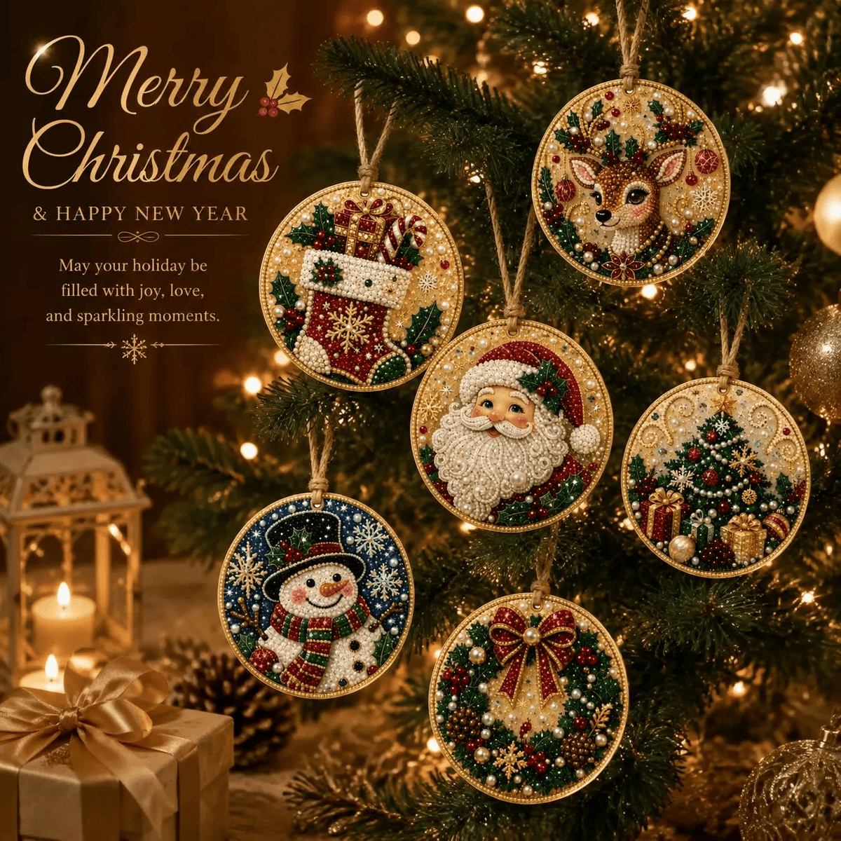 🎄Christmas DIY Diamond Painting Ornaments Kit (6 PCS)🎅