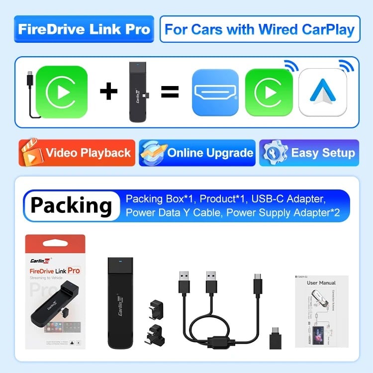 FireDrive Link Pro adapter, cables, adapters and packaging contents