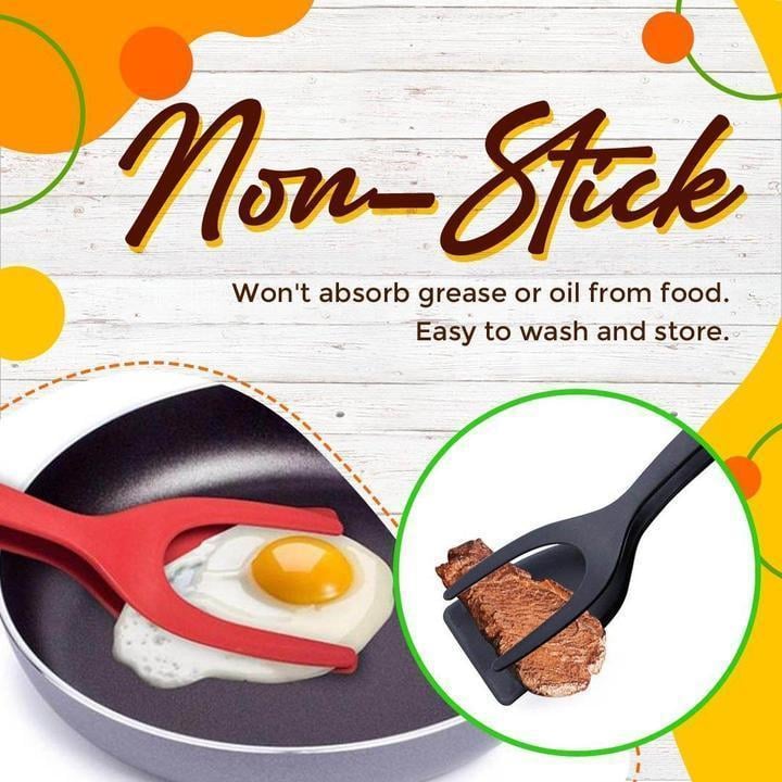 🥘 LIMITED-TIME ! 🍳 2-in-1 Grip Flip Tongs with Silicone Tips – Non-Scratch, Non-Stick, Heat-Resistant ✨
