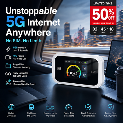 2026 HOT SALE50K+ SOLD! 50% OFF! Mobile Hotspot – Portable WiFi, full coverage anywhere. No contract, no setup. Stay connected on the go!