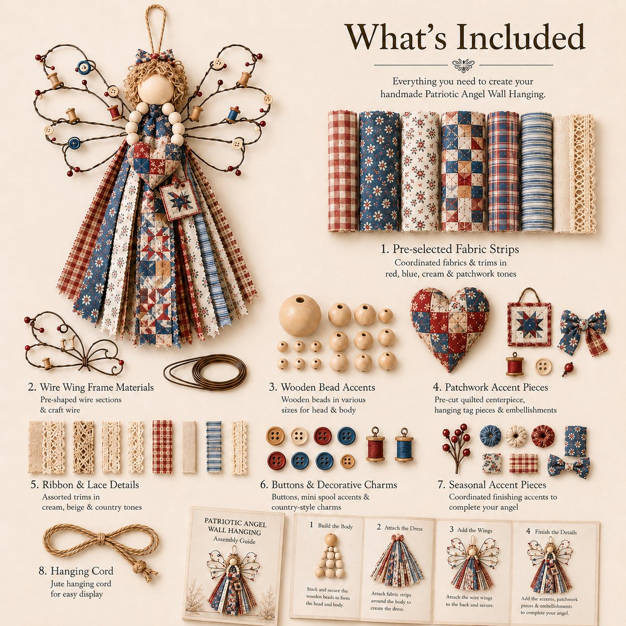 🔥Last Day 50% OFF - 🪽 Angel Fabric Hanging DIY Kit (📦Buy 2 Free Shipping)
