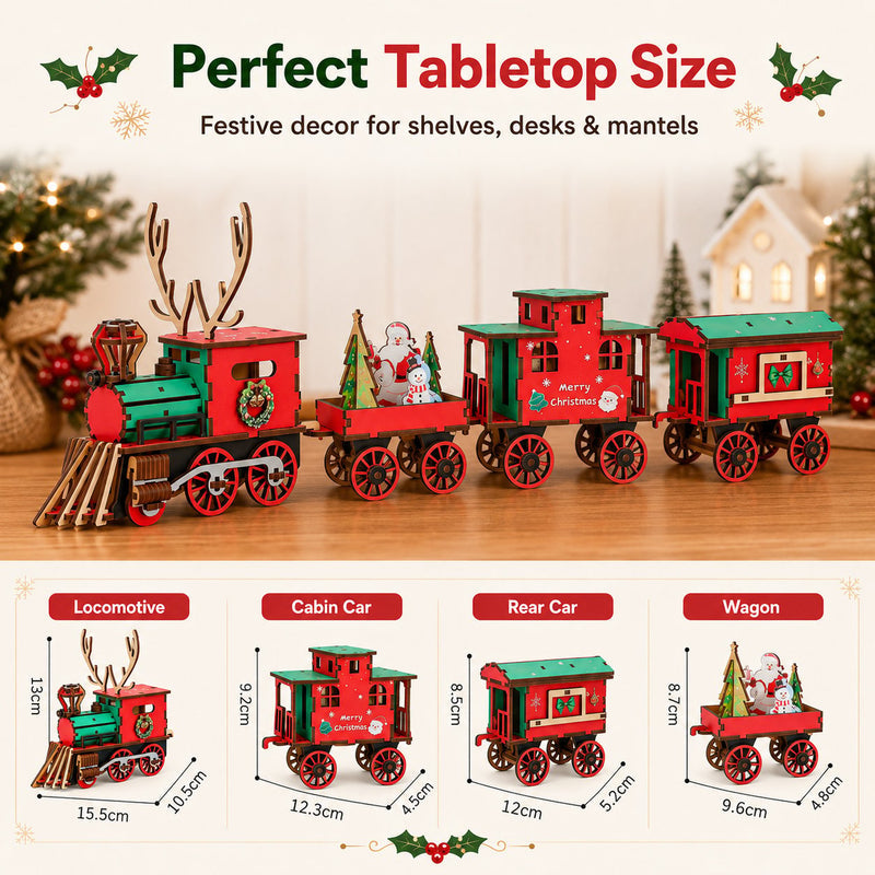 ⏰ FLASH SALE 53% OFF - 🎅DIY Wooden Christmas Train 3D Building Puzzle