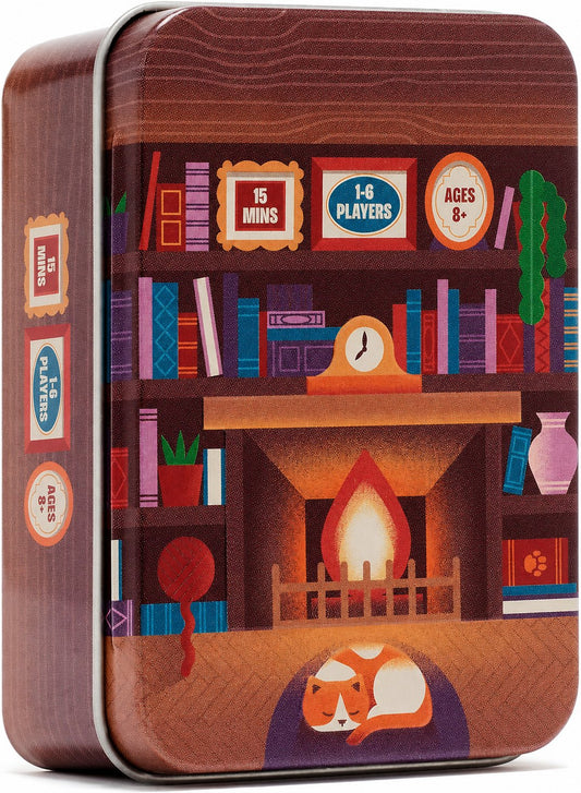 Bookshelf Cooperative Balance Stacking Game Travel Tin for 2-4 Players Ages 8+