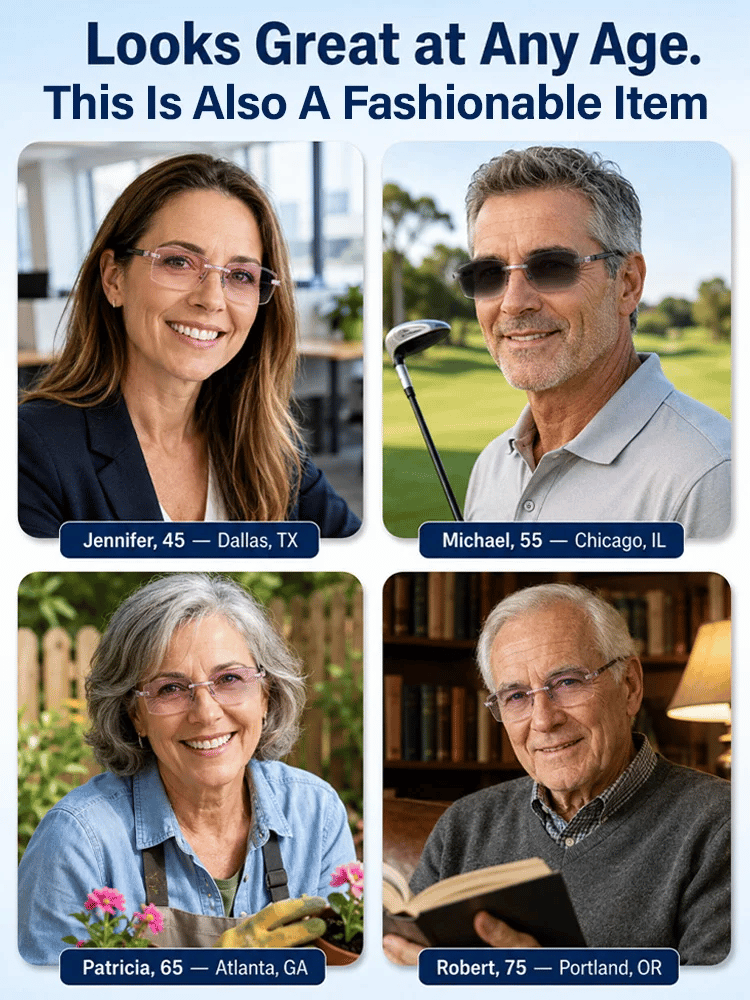 [Regain Your Youthful Vision] Ultra-Light Smart Zoom Diamond-Cut Edge Progressive Reading Glasses