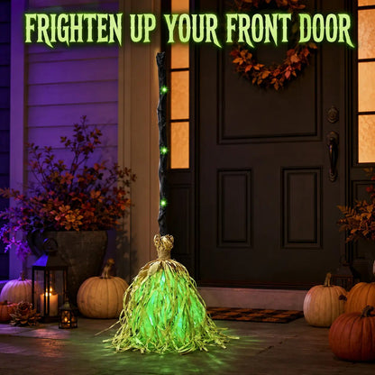 🎃 Animated Dancing Witch Broom with Lights & Music