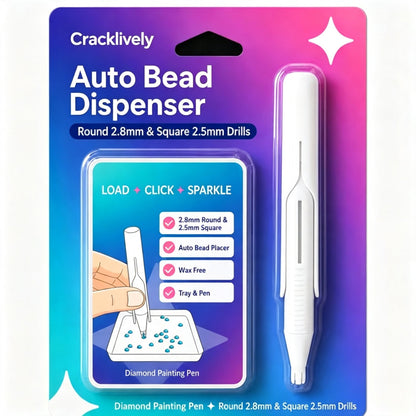 🔥 Last Day 50% OFF – 💎 Automatic Diamond Painting Bead Dispenser Pen & Tray Set