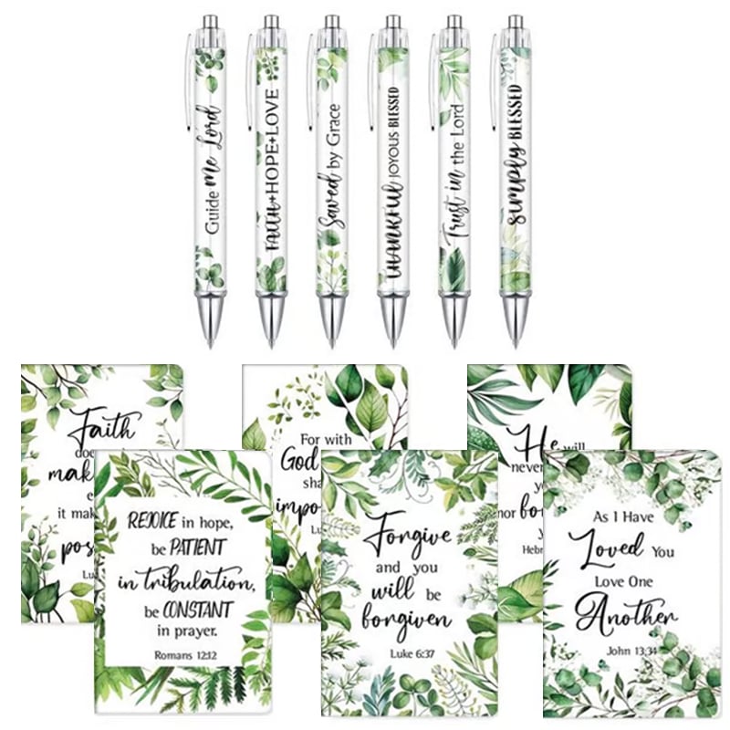 ✝️Christian Gifts Set: Motivational Pens & Bible Verse Notebooks – Inspire Your Faith Journey🌸