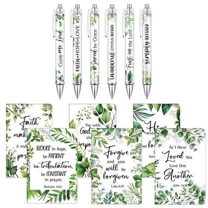 ✝️Christian Gifts Set: Motivational Pens & Bible Verse Notebooks – Inspire Your Faith Journey🌸