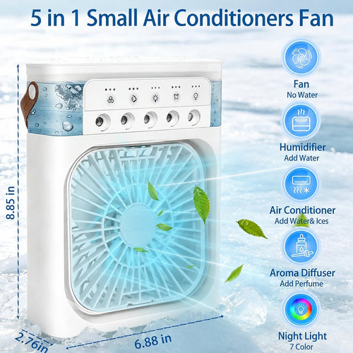 3-Speed Portable Misting Cooler Desk Fan