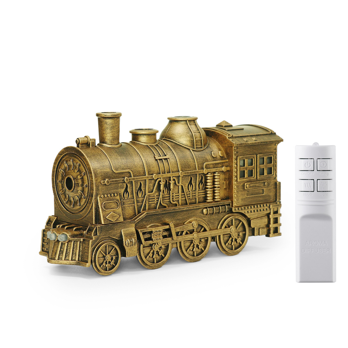 Vintage Train Aroma Diffuser with Jellyfish Mist & Remote Control