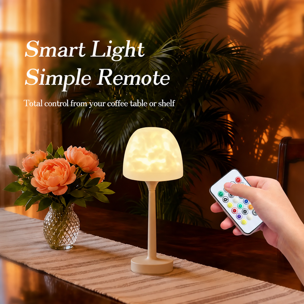 🌊 Aurora Ripple RGB Table Lamp – 16 Colors & Remote Control