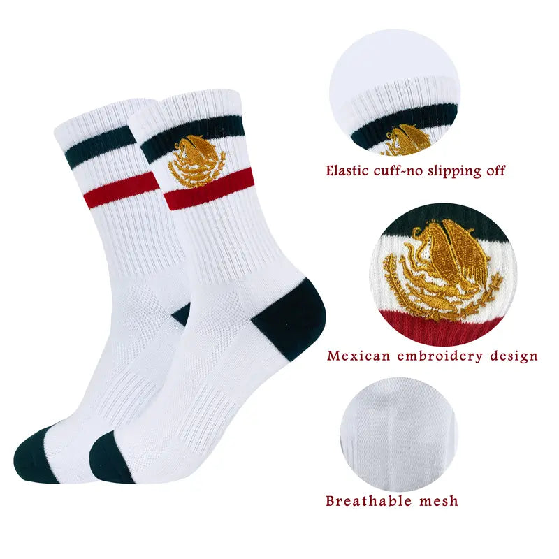 🇲🇽 Step Into Culture & Pride! Introducing the Ultimate Mexican Flag Embroidered Socks!