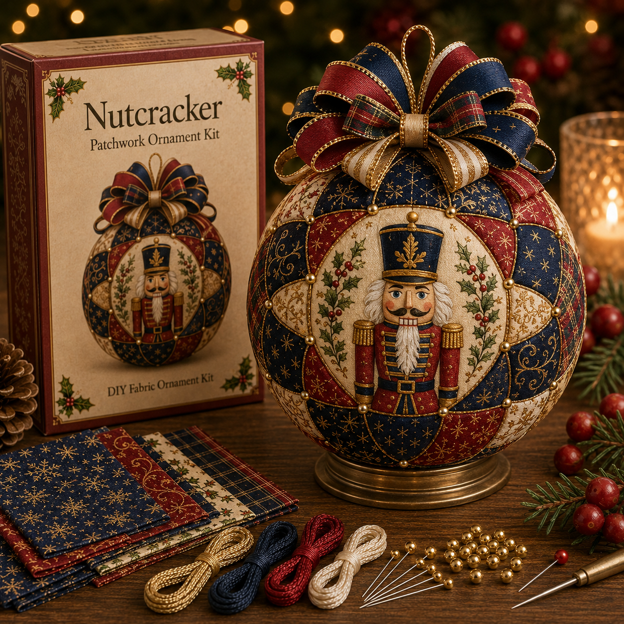 🎄 Christmas Classics Patchwork Ornament DIY Kit