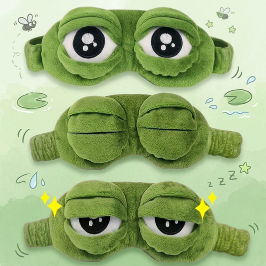🐸3D Frog Eye Mask - Cotton-Plush Soft Cute 3D Shaping Cartoon Blindfold
