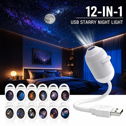 USB Star Sky Projector Lamp, Mini Galaxy Bedroom Night Light ✨