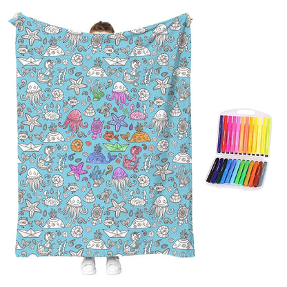 🔥LAST DAY SALE 50% OFF!!🎨✨Creative Cozy Coloring Blanket Kit