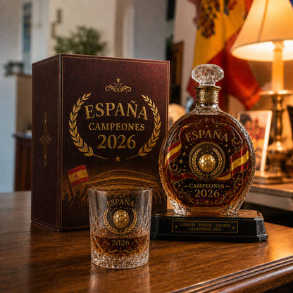 España 2026 Football Legacy Whiskey Decanter & Glass Set — Campeones Collector Edition