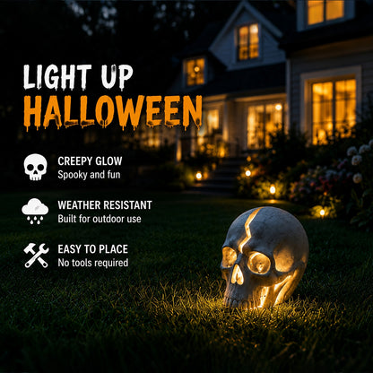 Gothic Solar Cracked Skull Light (Resin Craft)