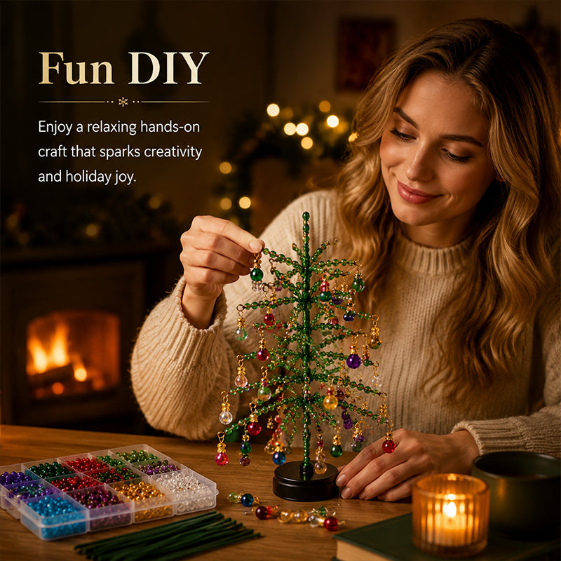 🎄✨ DIY Beaded Christmas Tree Kit – 🎅Create Your Own Sparkling Holiday Decoration