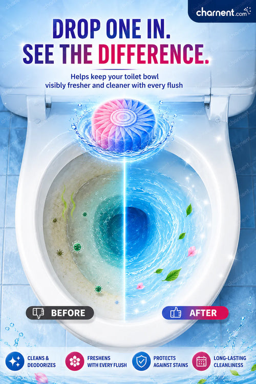 🚽 Toilet Cleaner Tablets, Automatic Flush Deodorant Bleach Cleanser for Bathroom Tank Stain Removal