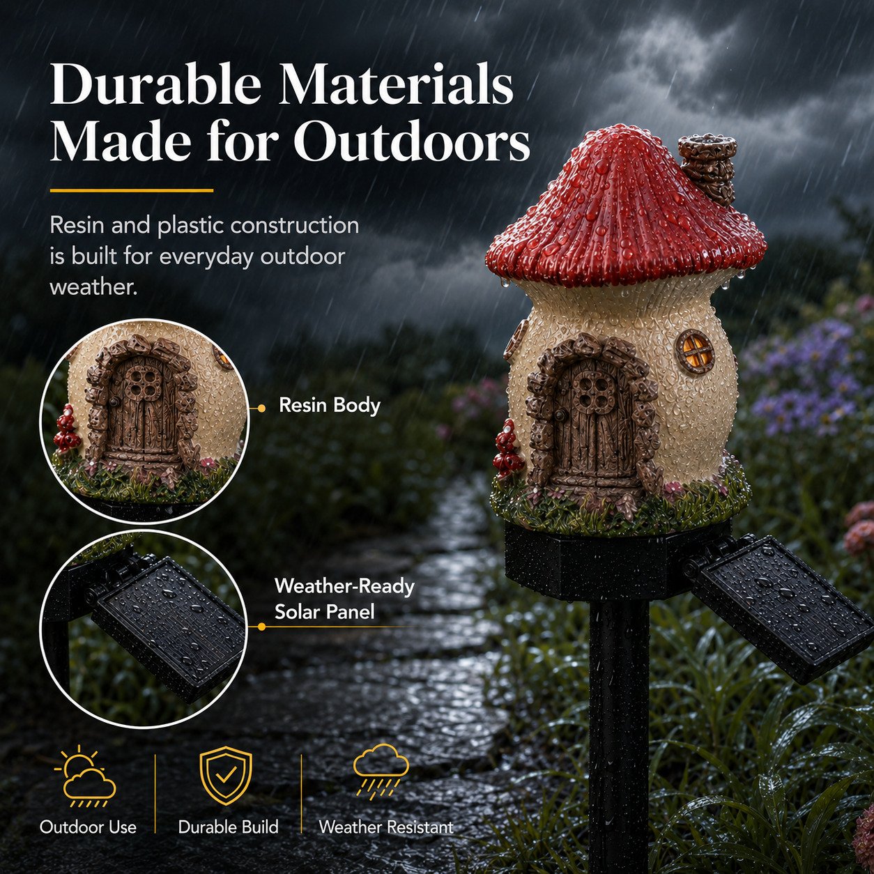 ✨Last Day: 49% OFF🔥Solar Fairy-Tale Mushroom Cottage Garden Light – Whimsical Warm Glow for Paths, Patios & Flower Beds 🍄🌙