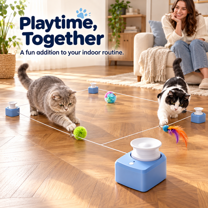 Motorized Cat Toy - USB Rechargeable 3 Speeds Automatic Low Noise,