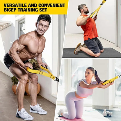 💪 225LBS Heavy Duty Cable Resistance Band Home Gym Training Set