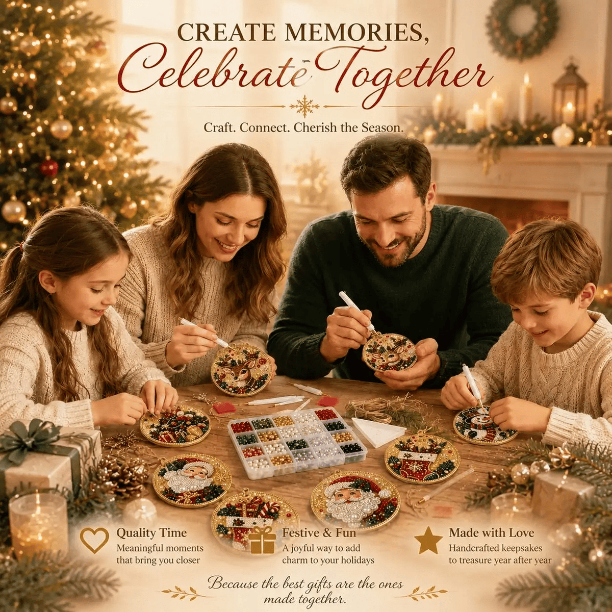 🎄Christmas DIY Diamond Painting Ornaments Kit (6 PCS)🎅