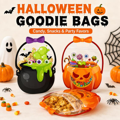 🎃Halloween Goodie Bags Plastic Candy Gift Bags with Handle