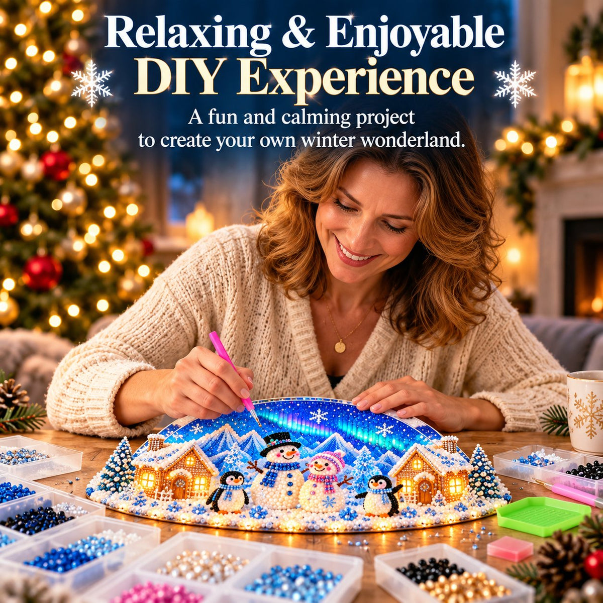 ❄️ DIY Winter Wonderland with Rhinestones & Bead Details