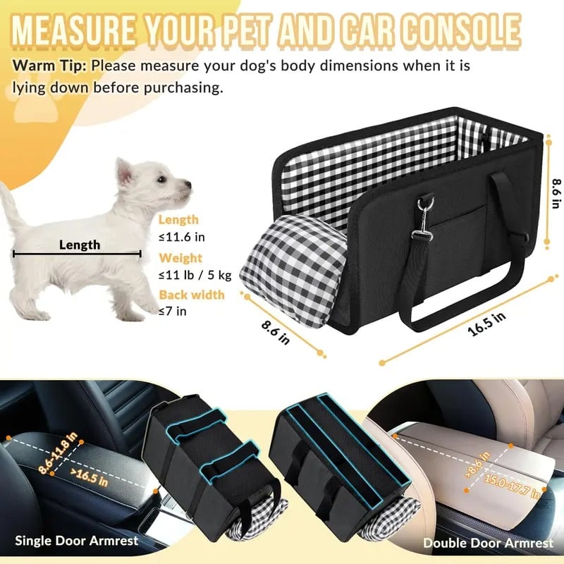 Luxury Armrest Dog Car Seat