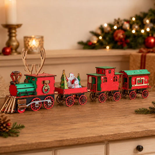 ⏰ FLASH SALE 53% OFF - 🎅DIY Wooden Christmas Train 3D Building Puzzle