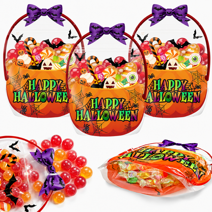 🎃 Halloween Trick-or-Treat Candy Bag – Cute Pumpkin & Witch Cauldron Treat Gift Tote