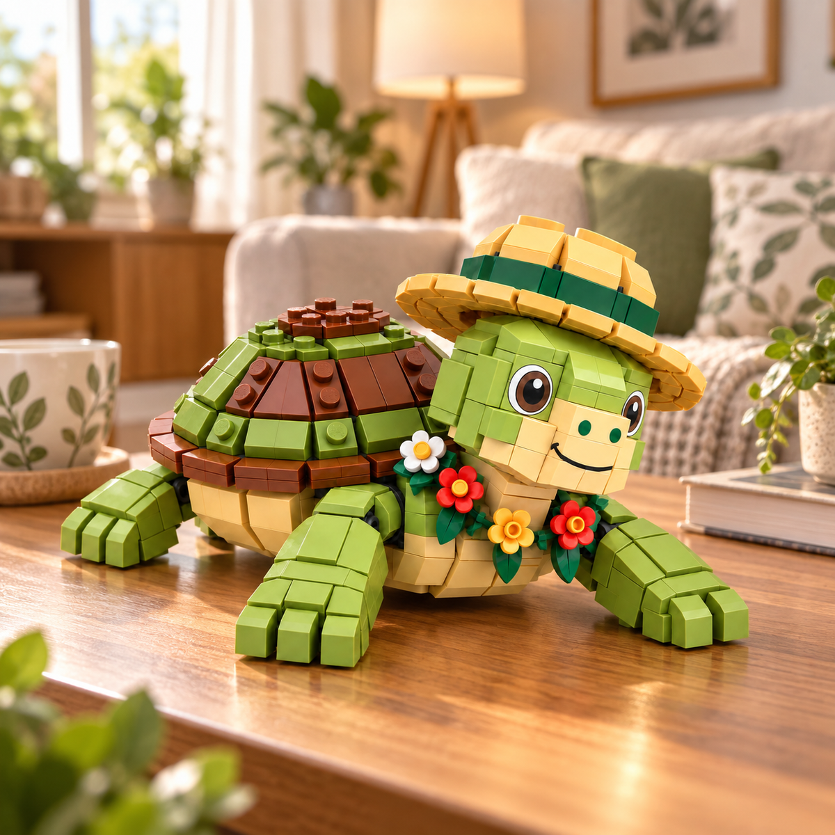 🐢Green Garden Turtle Building Brick Set