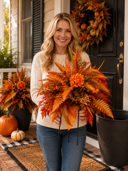🍂 Autumn Harvest Floral Garden Stake Arrangement