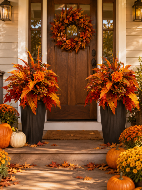 🍂 Autumn Harvest Floral Garden Stake Arrangement