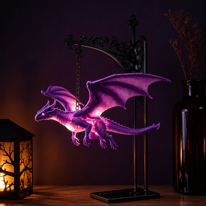 🔮 Transform Your Bookshelf Into a Fantasy Realm! Mystical Hanging Dragon Figurine Decor — Gothic Floating Dragon Statue Booknook Ornament