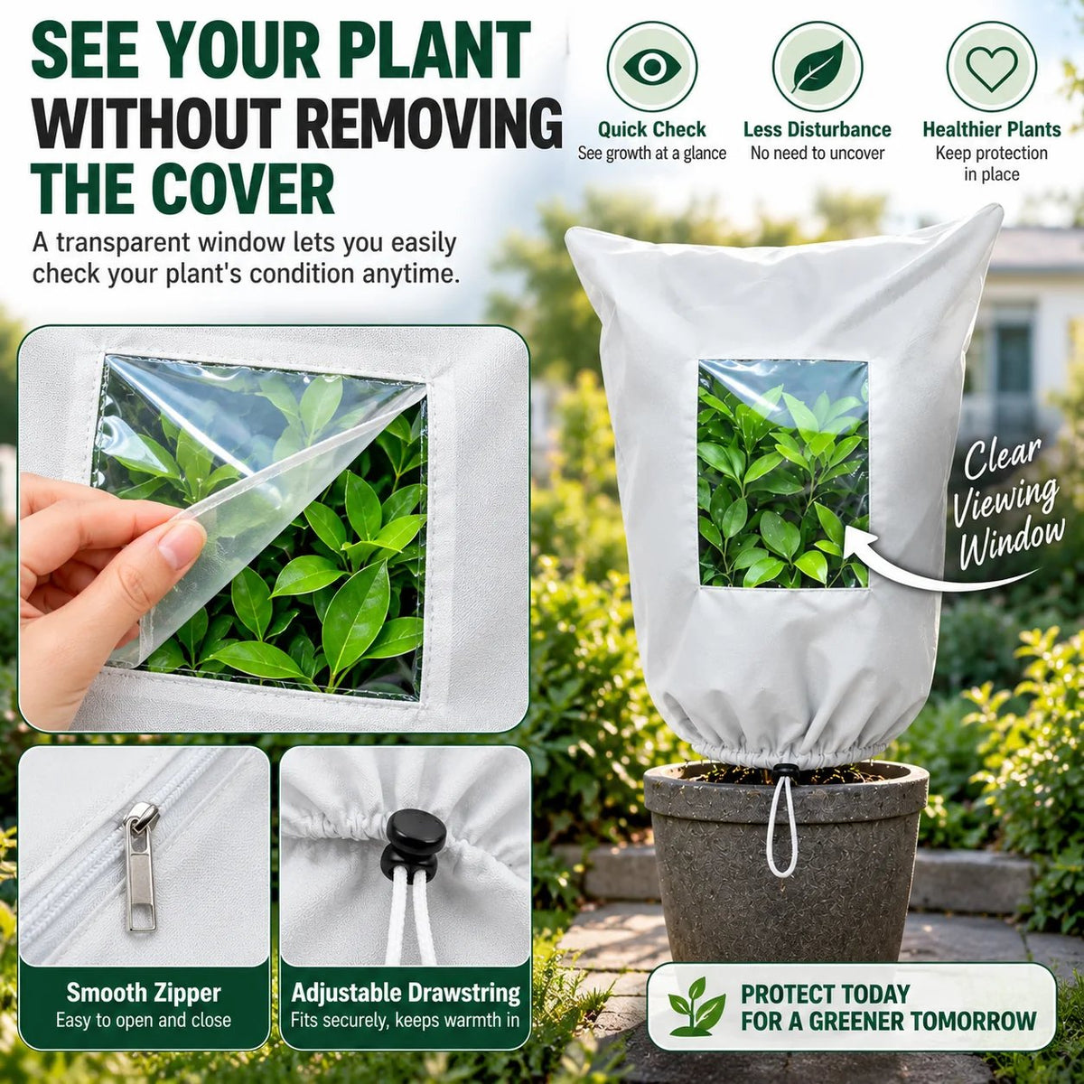 🌿 WINTER GARDEN ESSENTIAL | Plant Frost Protection Cover –Breathable Reusable Cover for Shrubs, Pots & Young Trees