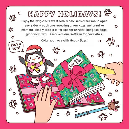 🎨24-Day Christmas Advent Coloring Book – Happy Days Cosy Christmas 🎄
