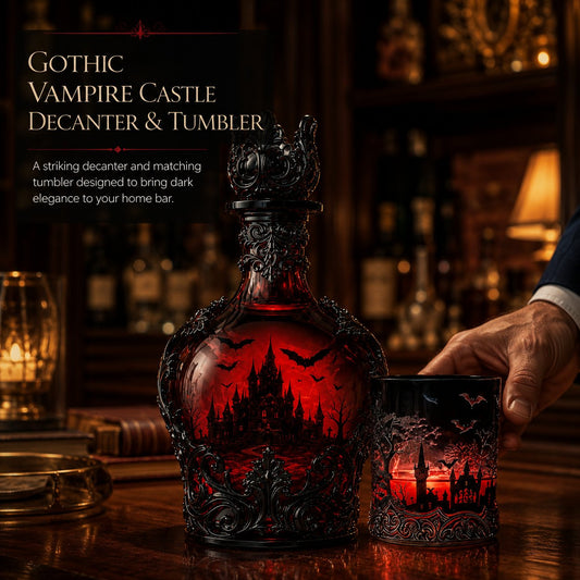 🔥Last Day 49% OFF - 🦇🍺Gothic Vampire Castle Whisky Decanter & Tumbler(📦Buy 2 Free Shipping)